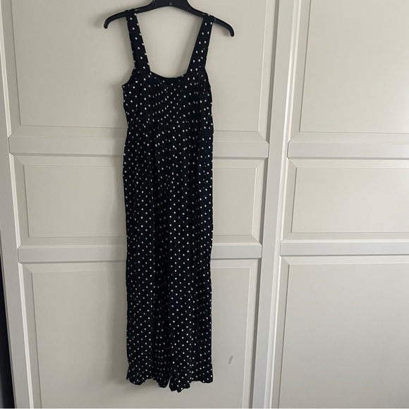Madewell True Black White Polka Dot Tank Wide-Leg Jumpsuit - 20774 - Picture 3 of 12